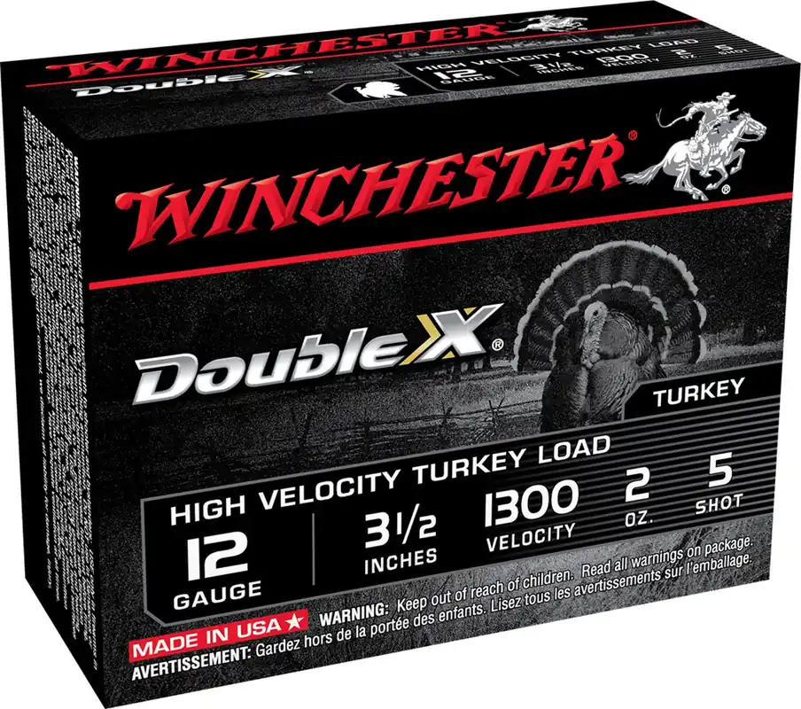 Winchester Double X High Velocity Turkey Load 12ga 3-1/2" 2.0 oz 5 Copper-plated Lead Shot 10 Shells Per Box