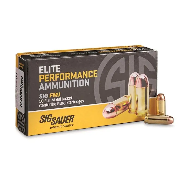 SigSauer Elite Performance FMJ 10mm 180 Gr. FMJ Ammunition 50 Per Box