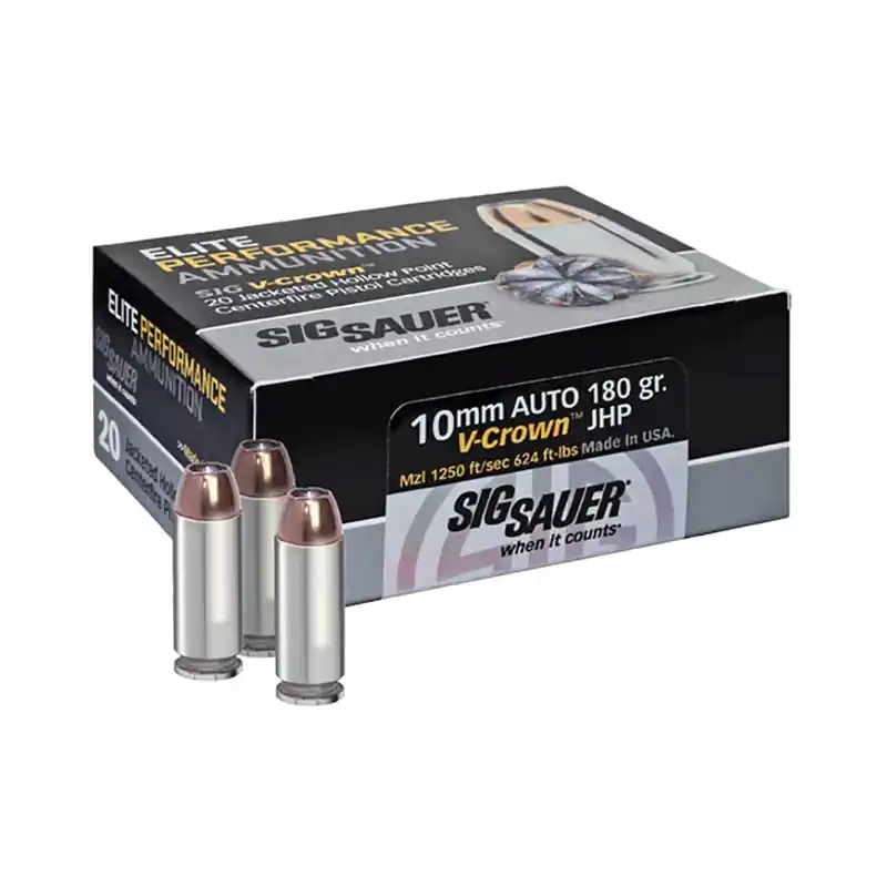 Sig Sauer 10mm 180 Gr. Elite V-Crown JHP 20 per Box