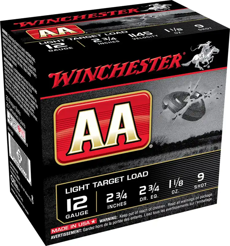 Winchester AA Light Target 12 GA 2.75" 9 Lead 25/Box