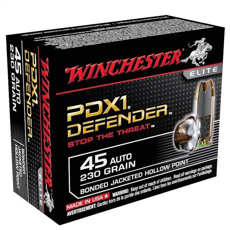 Winchester Defender Handgun Ammunition 45 Auto 230 Gr 20 Rd.