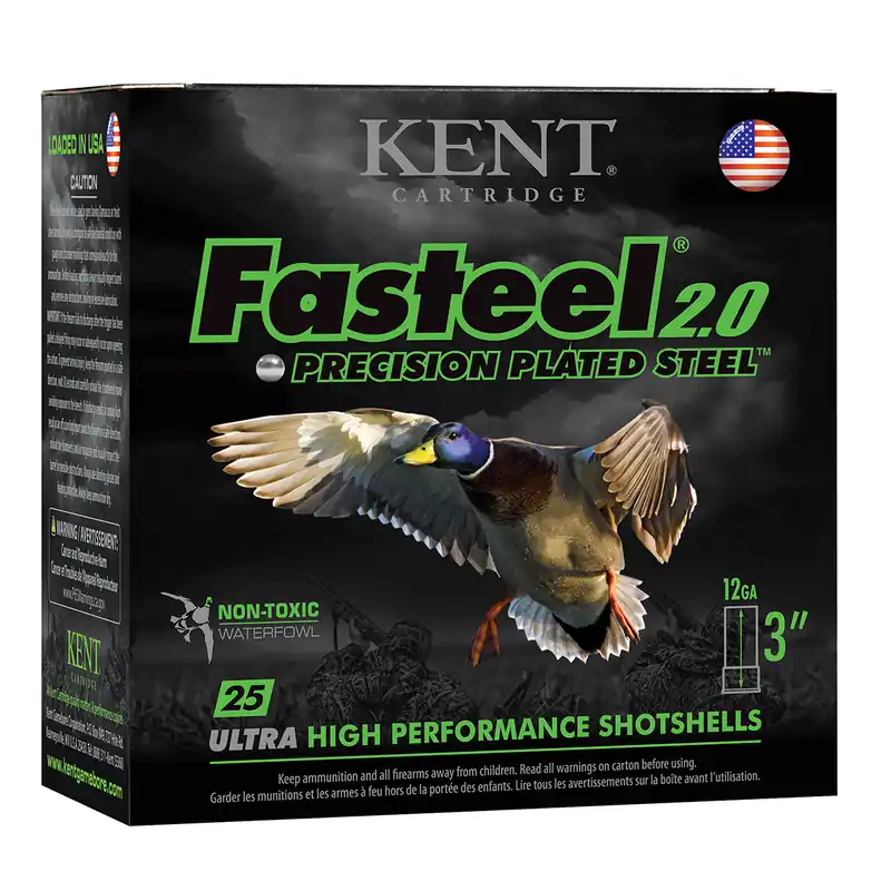 Kent Waterfowl Fasteel 2.0 Precision Plated Steel 12 Ga. 3" 2 25/Box