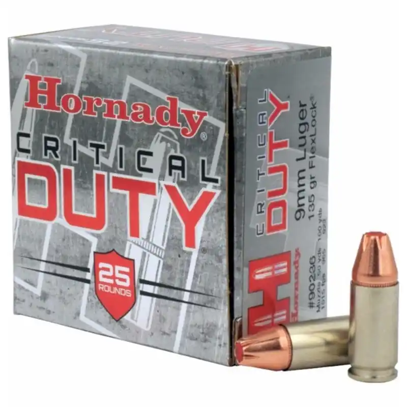 Hornady FlexLock Critical DUTY Ammo 9mm 135Gr