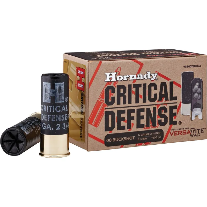 Hornady Critical Defense 12 Gauge 00 Buckshot 8 Pellets 10 Per Box