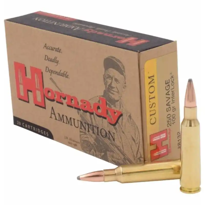 Hornady InterLock SP Ammo 250 Savage 100Gr 20/Box