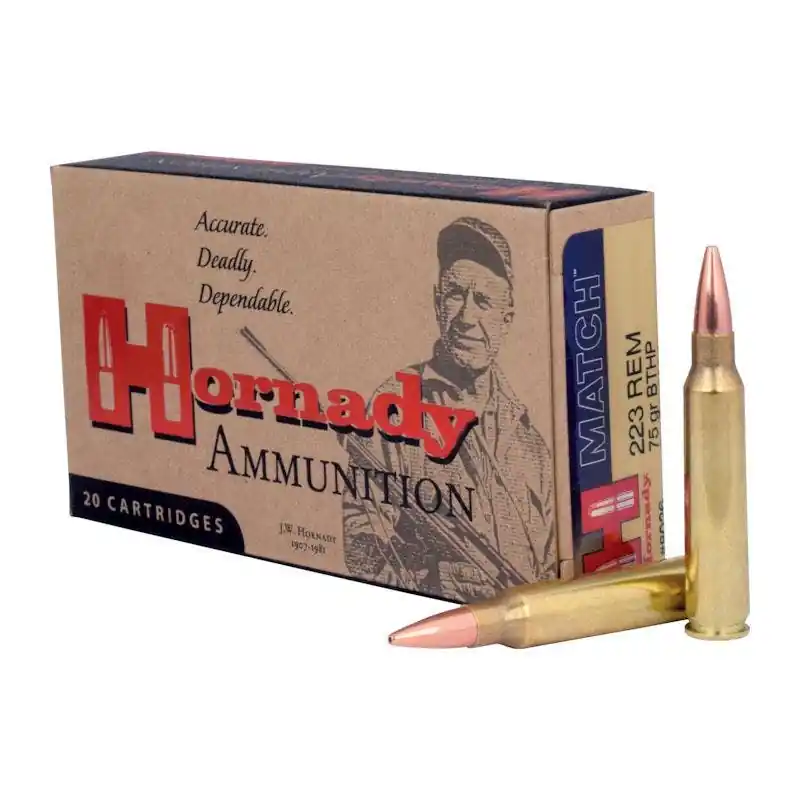 Hornady BTHP Match Ammo 223 Rem 75Gr 20/Box