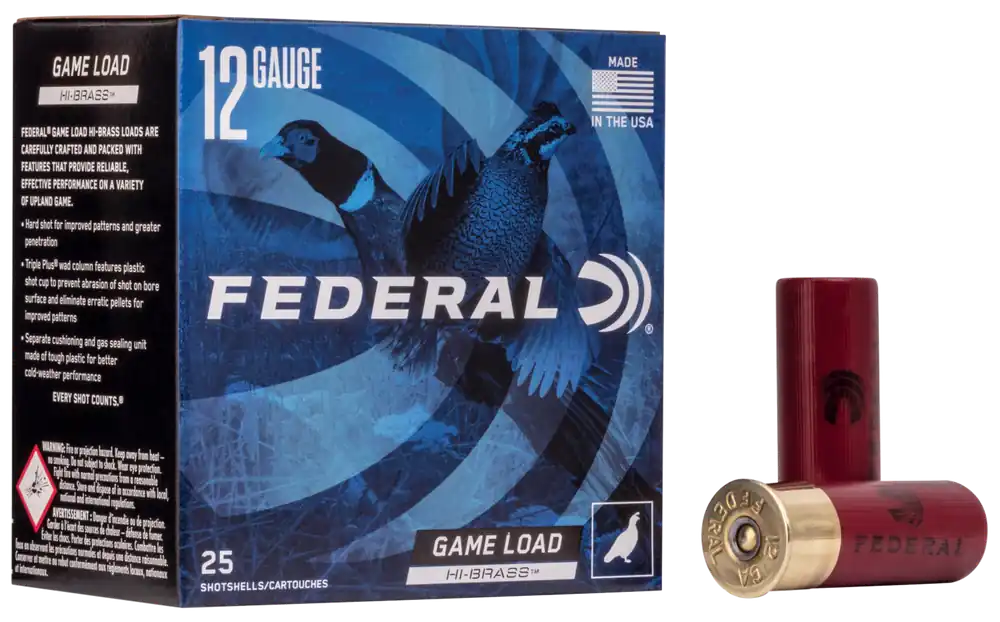 Federal Game-Shok High Brass Shotshell 12ga 2-3/4" 1-1/4 oz 6 Lead Shot 25 Shells Per Box