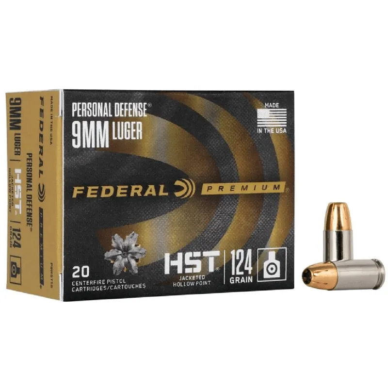 Federal HST Personal Defense 9mm Luger 124 Gr JHP 20 Rounds