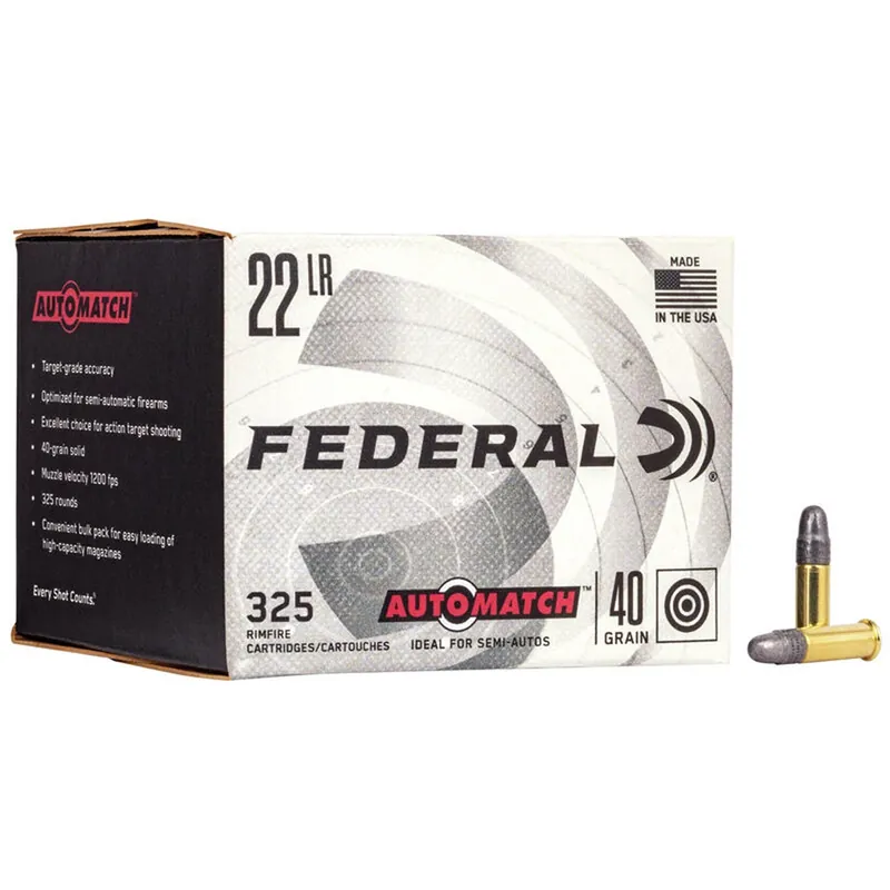 Federal Champion Training Rimfire 22 LR Ammunition 40 Gr 325/Box
