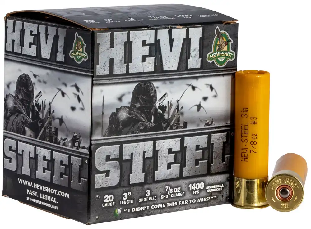 Hevi-Shot HEVI-Steel 20 Ga. 3" 1400 FPS 3 Shot 25 Per Box