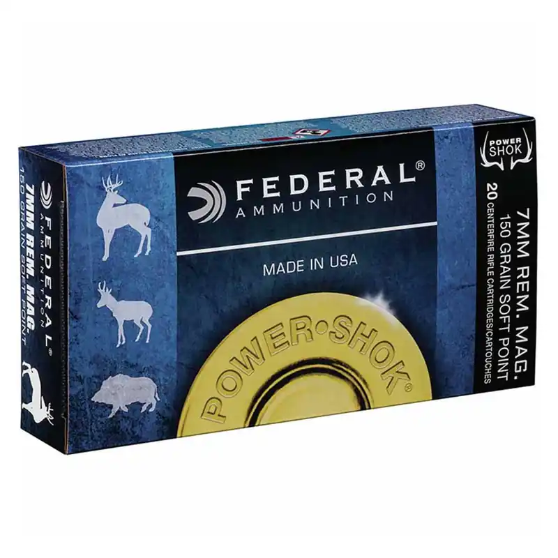 Federal Power-Shok 7mm Rem Magnum 150 Gr Soft Point