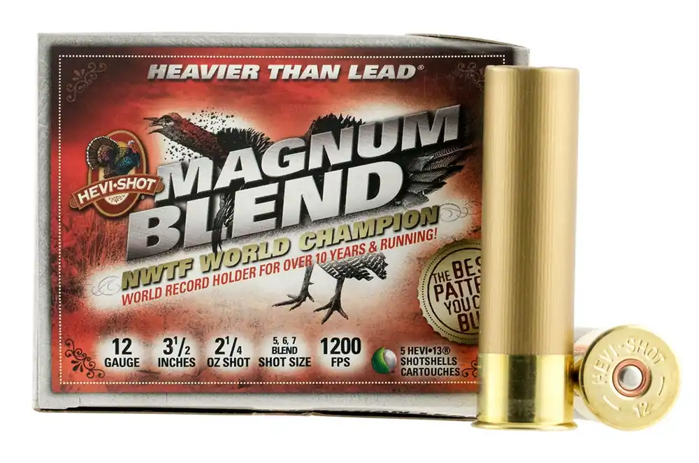 HEVI-Shot Magnum Blend 12ga 3.5" 2-1/4 oz 5/ 6/ 7 Cast Tungsten Shot 5 Shells Per Box