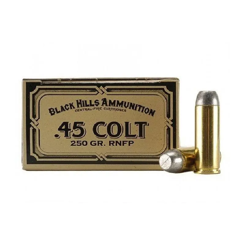 Black Hills Cowboy Action Ammunition .45 Long Colt 250 Gr. Round Nose Flat Point 50/Box
