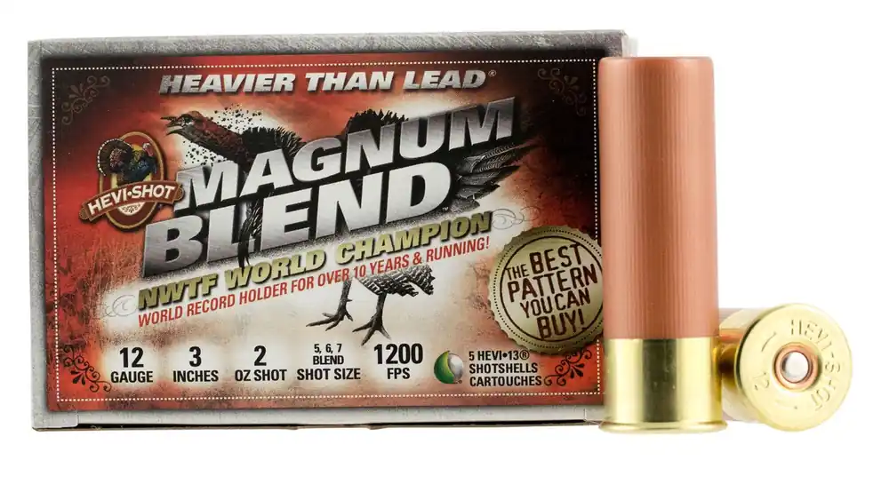 HEVI-Shot Magnum Blend 12ga 3" 2.0 oz 5/ 6/ 7 Cast Tungsten Shot 5 Shells Per Box