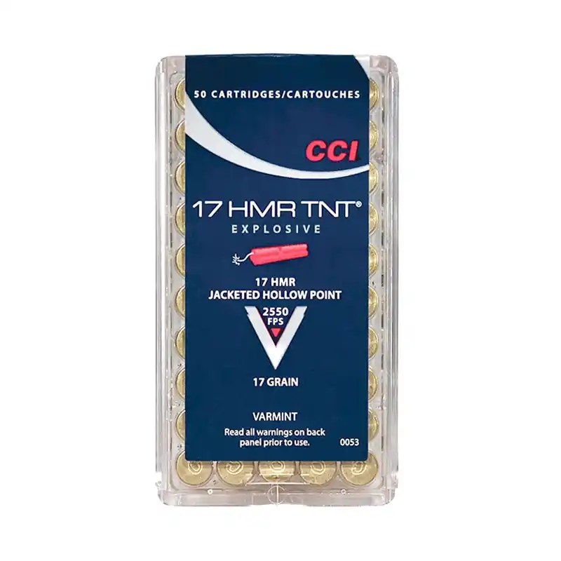 CCI Varmint TNT 17 HMR 17 Gr. 2550 fps Jacketed Hollow Point 50/Box