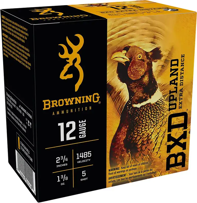 Browning BXD Upland 12ga 2-3/4" 1-3/8 oz 5 Nickel-plated Lead Shot 25 Shells Per Box