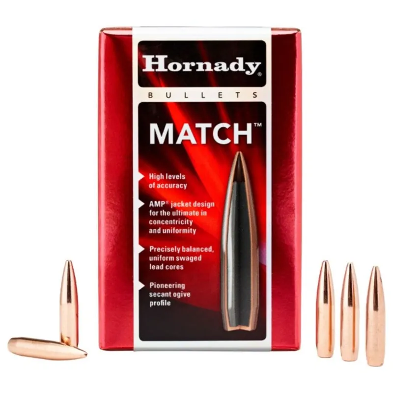 Hornady Bullets BTHP Match 22 Caliber 68 Gr AMP Jacket 100/Box