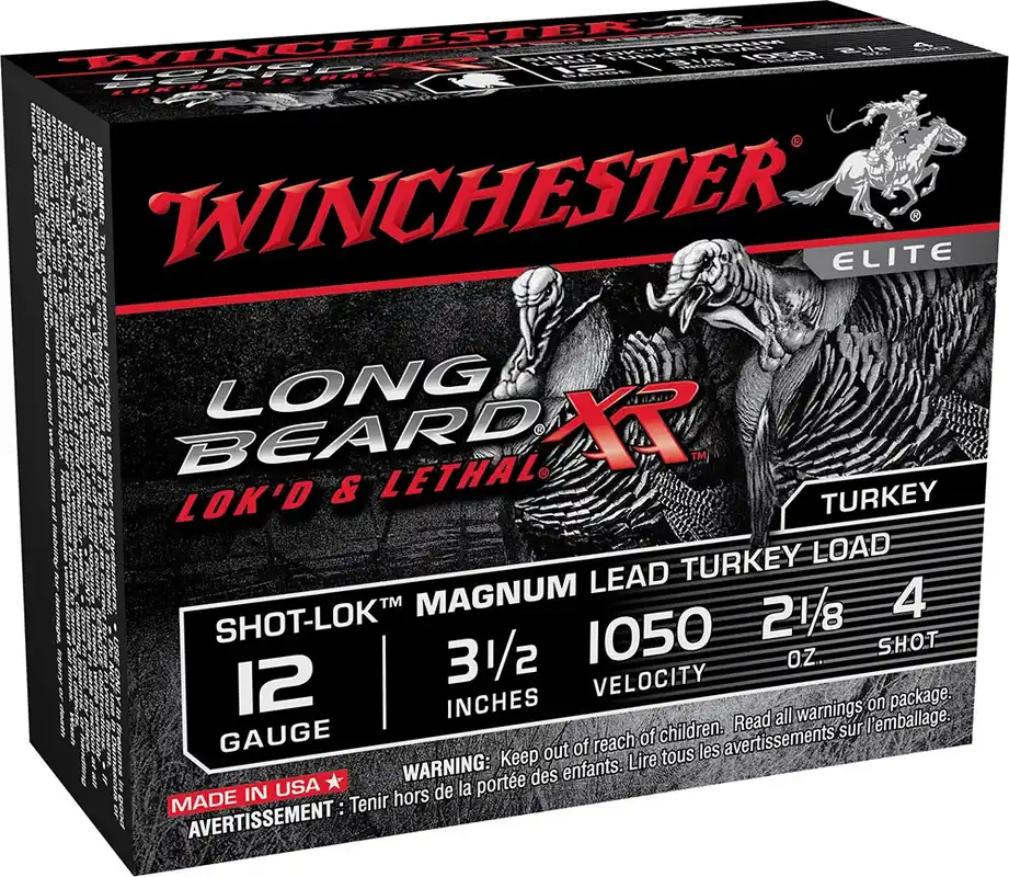 Winchester Long Beard XR Turkey Load Shotshell 12ga 3.5" 2-1/8 oz 4 Copper-plated Lead Shot 10 Shells Per Box