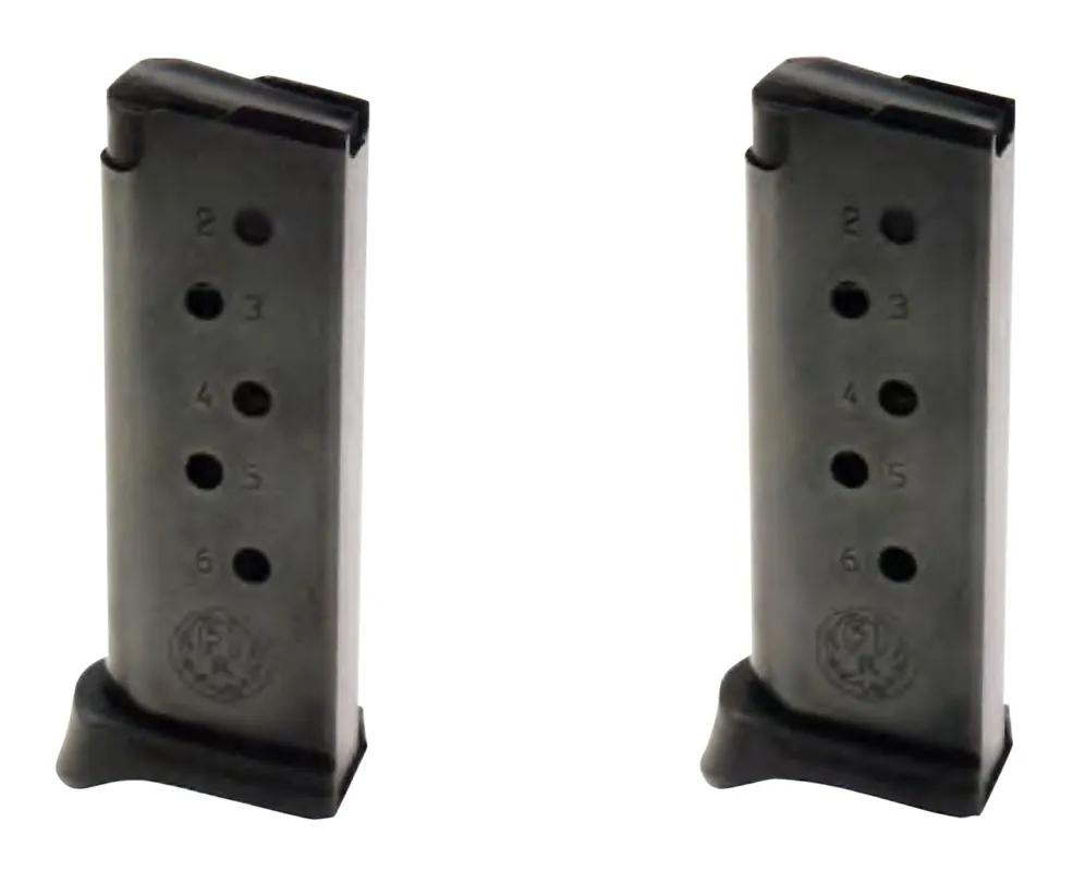 Ruger 90643 LCP 380 ACP Ruger LCP 6rd Black Detachable Pack of 2
