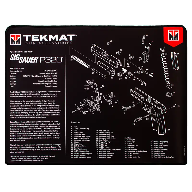 TekMat Sig Sauer P320 Ultra Premium Cleaning Mat