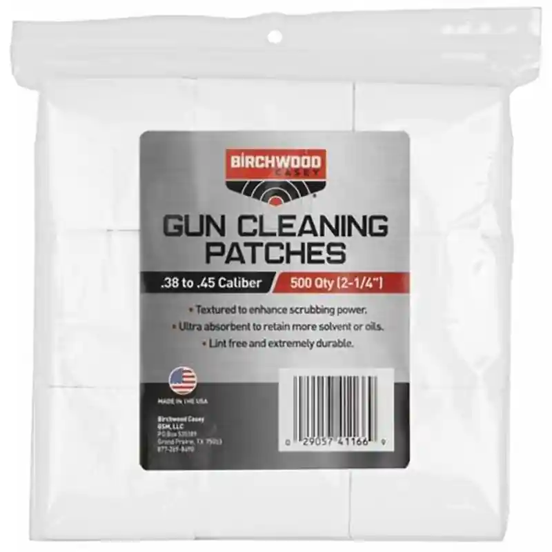 Birchwood Casey Gun Cleaning Patches Cotton 500/Pack
