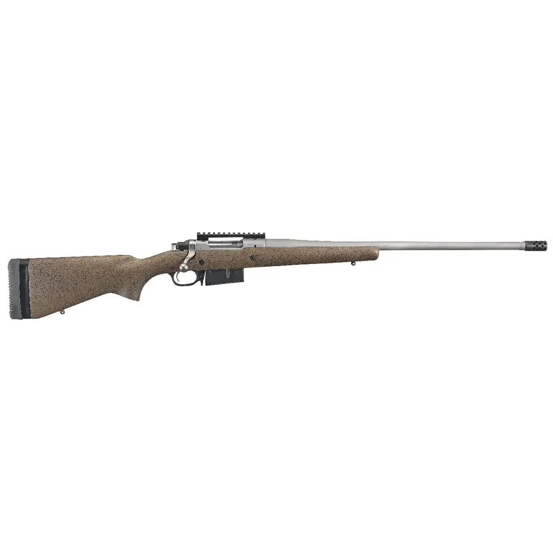Ruger Hawkeye Long-Range Hunter 6.5 PRC Rifle 3+1 22" Brown/Black Speckled Synthetic Stock 47197
