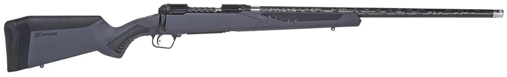 Savage 110 Ultralight 6.5 Creedmoor Bolt Action Rifle 4+1 22" Carbon Fiber Wrapped Barrel Gray AccuStock Accutrigger Black Metalwork 57578