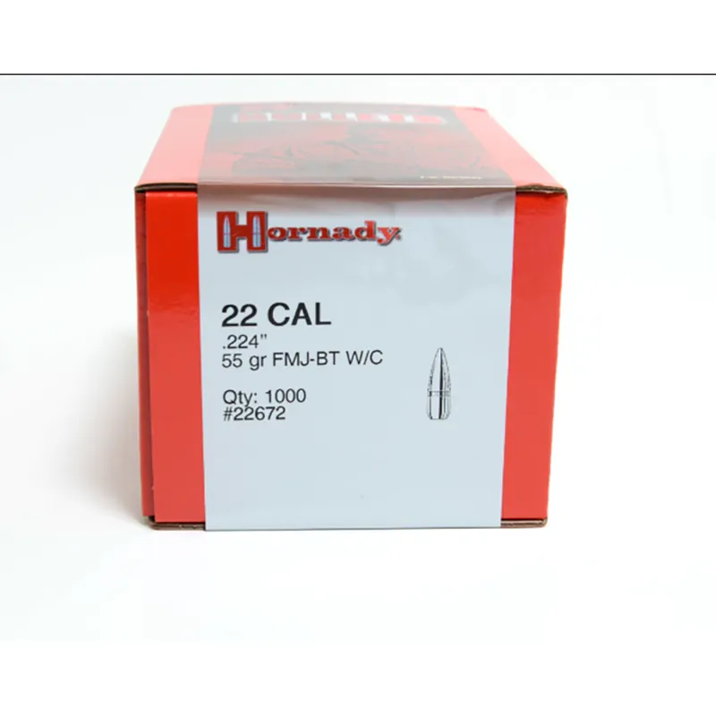Hornady 22-250 Remington 55 Gr FMJ BT 1000/Box