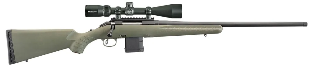 Ruger American Predator 223 Rem Rifle 10+1 22" Threaded Barrel Box Magazine Adjustable Trigger 4-12x44mm Scope Green Synthetic Stock 26951