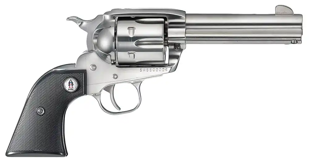 Ruger 5133 Vaquero SASS 1of2 357 Mag 6 Round 4.62" Stainless Steel Black Checker