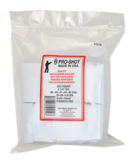 Pro-Shot .38-.45 Caliber/ 410 Bore-20 Gauge Cotton Cleaning Patches