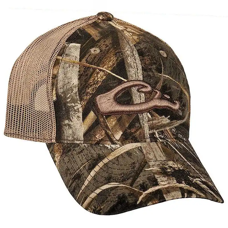 Drake Mesh-Back Raised Logo Camo Cap One Size