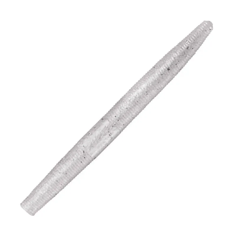 YUM Dinger 4" Soft Plastic Worm - Pearl Silver Flake