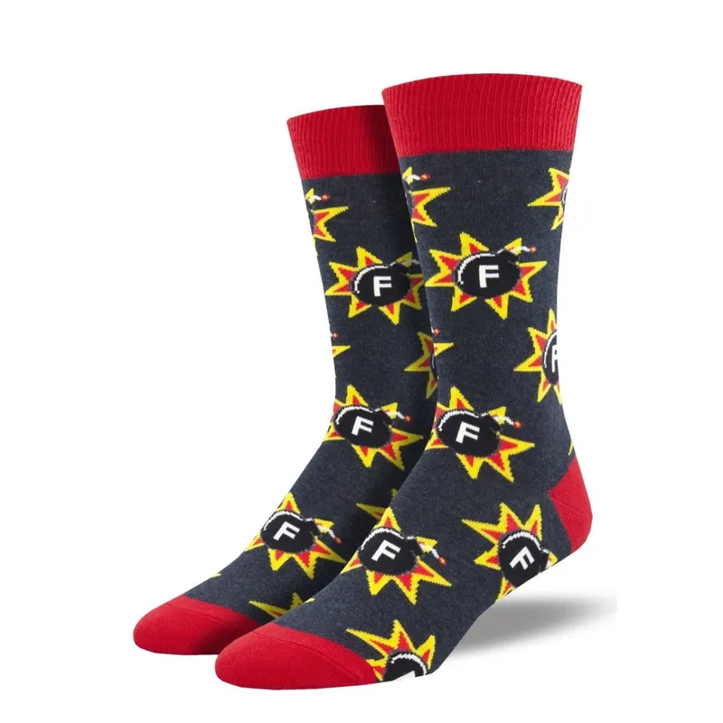 SockSmith Men‘s "F-Bomb" Red Socks