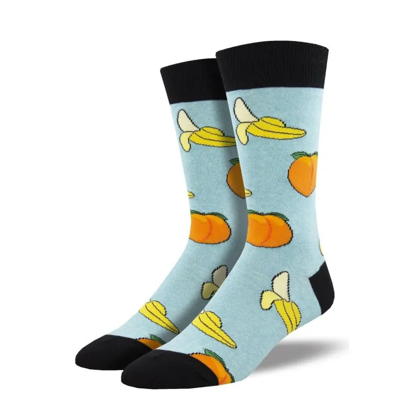 SockSmith Men‘s "Peaces and Cream" Blue Heather Socks