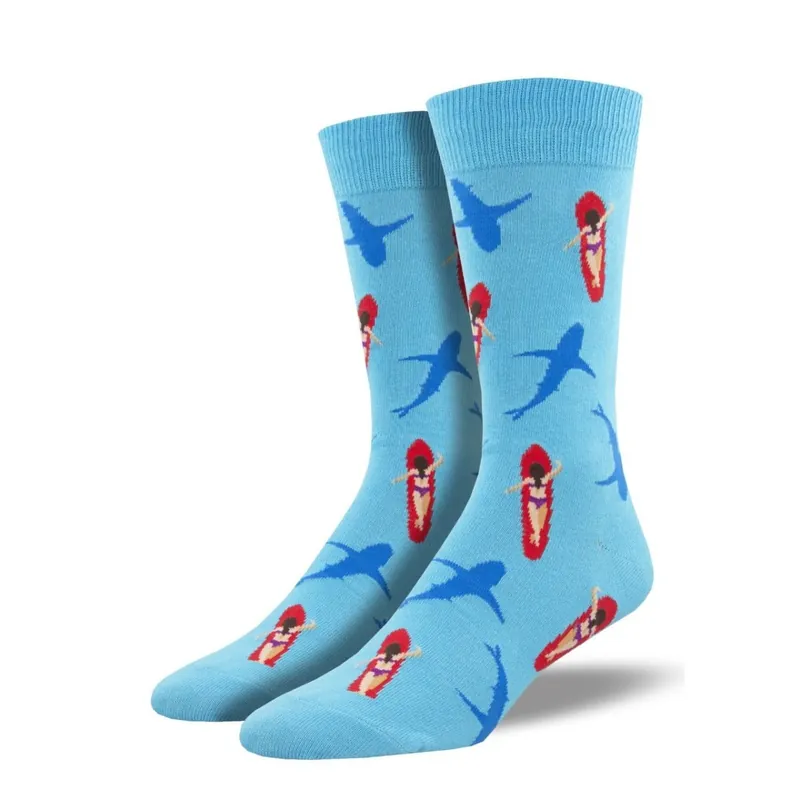SockSmith Men‘s "No Lifeguard On Duty" Blue Socks