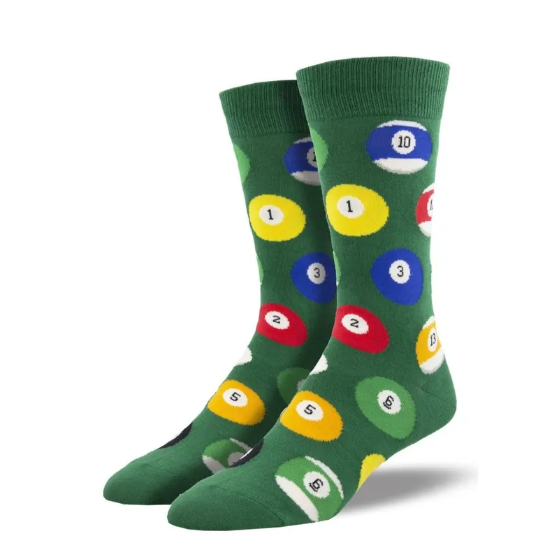 SockSmith Men‘s "Billiard Balls" Green Socks