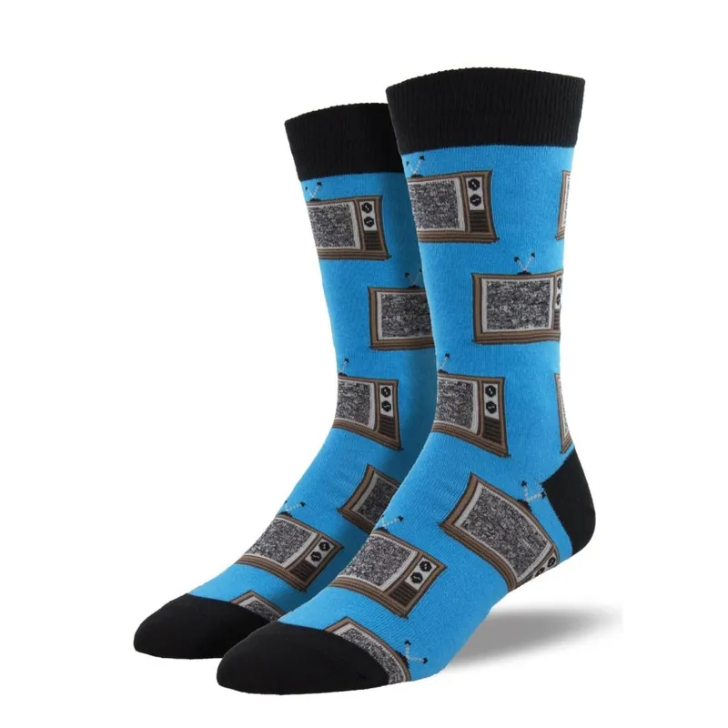 SockSmith Men‘s "Retro TV" Blue Socks