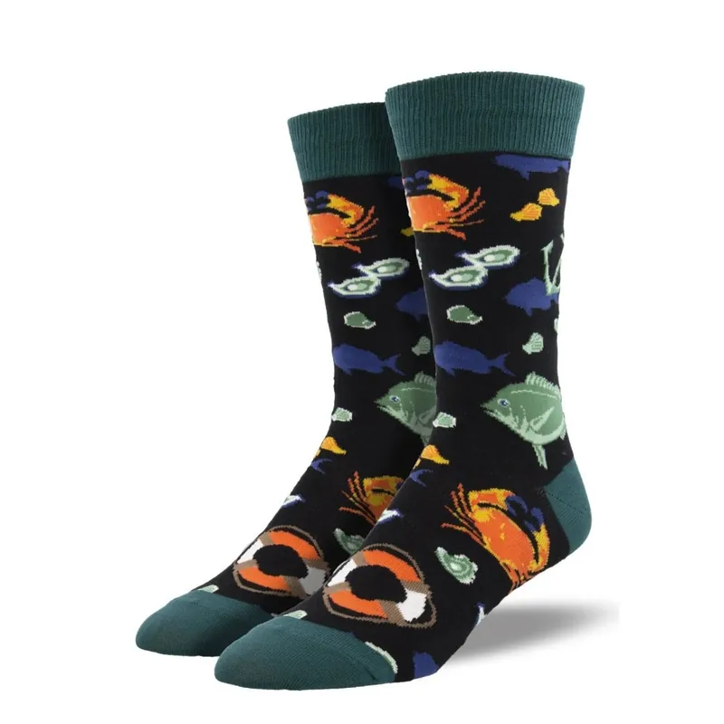 SockSmith Men‘s "Fresh Catch" Black Socks