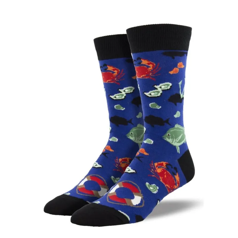SockSmith Men‘s "Fresh Catch" Blue Socks