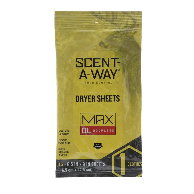 Hunter’s Specialties Scent-A-Way MAX Odorless Dryer Sheets