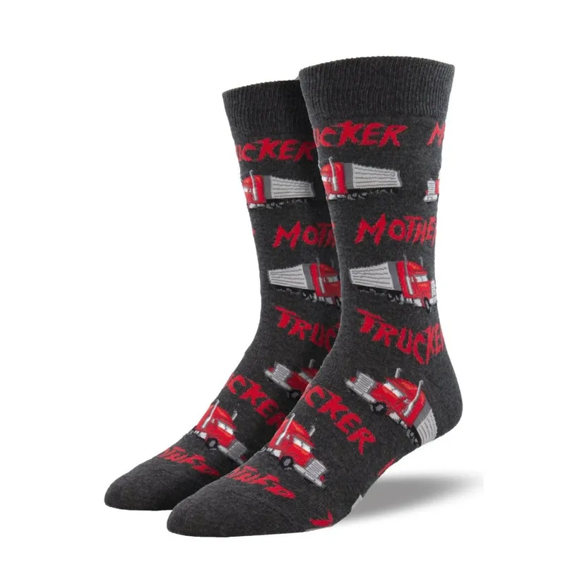 SockSmith Men‘s "Mother Trucker" Charcoal Socks