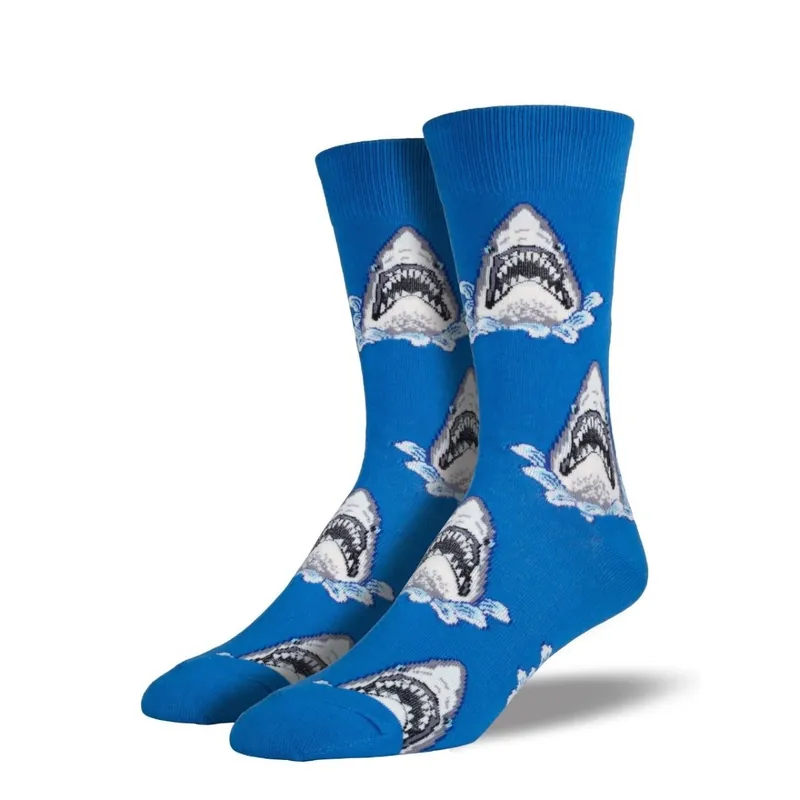 SockSmith Men‘s "Shark Attack" Blue Socks