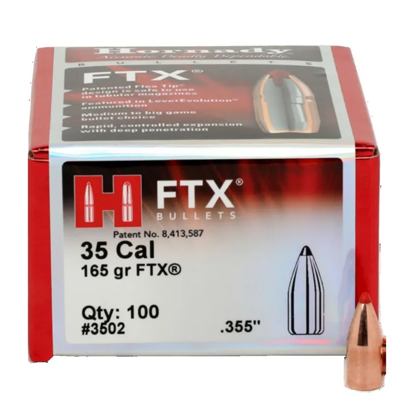 Hornady 35 Caliber .355 165 grain FTX Bullets 100/Box