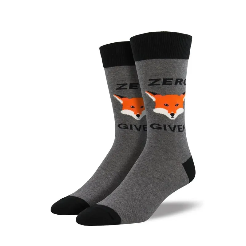 SockSmith Men‘s "Zero Fox Given" Heather Grey Socks
