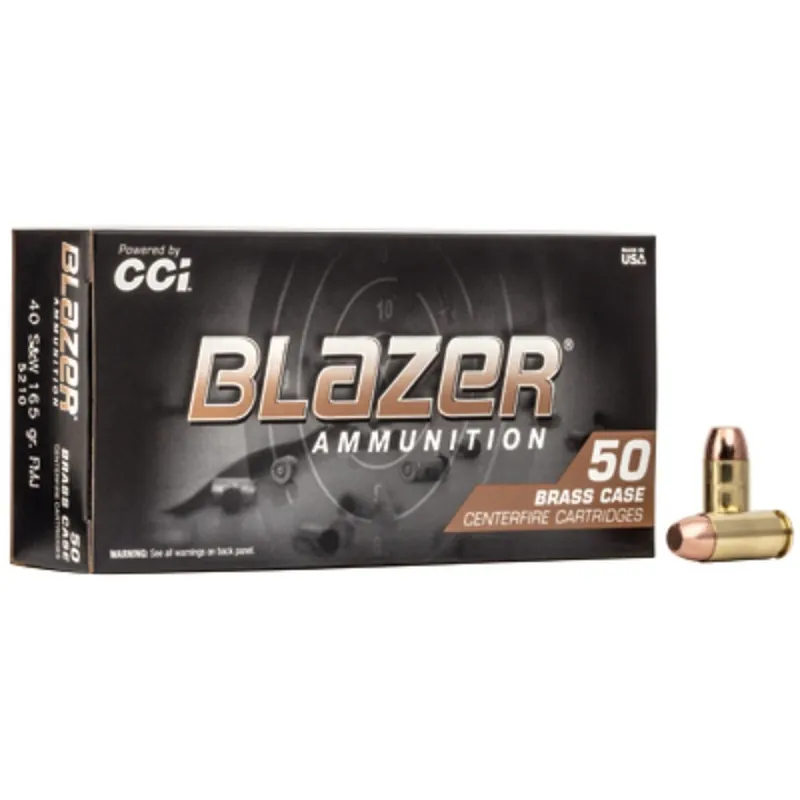CCI Blazer Brass 40 S&W 165 Grain Full Metal Jacket