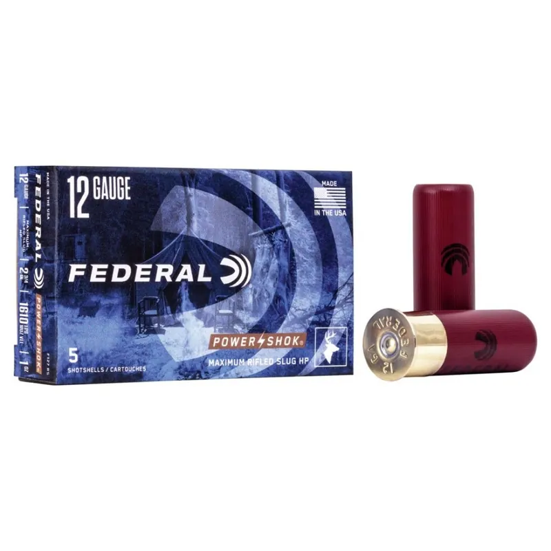 Federal Power Shok 12 Ga. 2 3/4" 1 Oz. Rifled Slug 5/Box