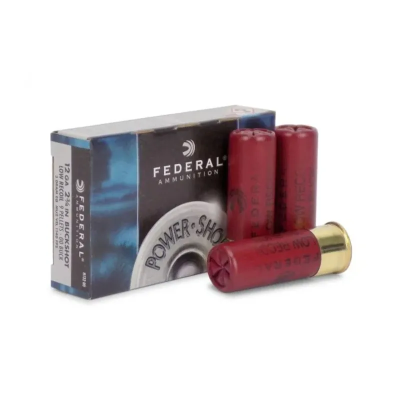 Federal Power Shok Low Recoil 12 Ga. 2 ¾” 00 Buckshot 5/Box FEDH13200