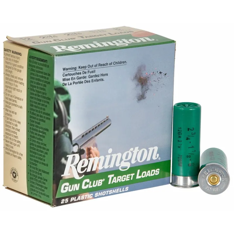 Remington Gun Club Target Loads 12Ga. 2 ¾” 8 Shot 25/Box