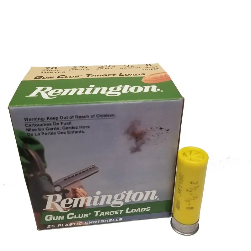 Remington Gun Club Target Loads 20Ga. 2 ¾” 8 Shot 25/Box